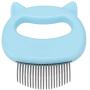 Enrilior Pet Grooming Comb, Cat Dog Massage Shell Hair Removal Shedding Cleaning Brush (Blue)