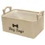 Morezi Linen-Cotton Dog Toy Box and Puppy Stuff Storage Basket Organizer - Perfect for organizing pet Toys, Blankets, leashes, Vest, chew Toy and Clothes