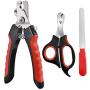 LDJZON Pet Nail Clippers and Trimmers Set Safety Guard to Avoid Over Cutting Razor Sharp Blades Grooming Tool for All Small Large Dog Cat