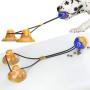 ocijf179 Pet Chew Toy Pet Anti Bite Teeth Cleaner Toothbrush Dog Puppy Double Suction Cups Chew Toy - Blue + Orange