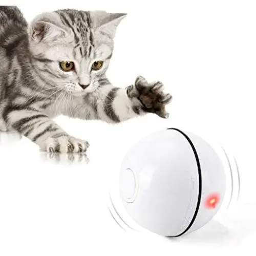 Interactive Cat Toys Ball with LED Light,360 Degree Self Rotating Ball,USB Rechargeable Cat Ball Toy,Stimulate Hunting Instinct Kitten Funny Chaser Roller Pet Toy (White) Interactive Cat Toys Ball with LED Light,360 Degree Self Rotating Ball,USB Rechargeable Cat Ball Toy,Stimulate Hunting Instinct Kitten Funny Chaser Roller Pet Toy (White)