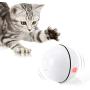 Interactive Cat Toys Ball with LED Light,360 Degree Self Rotating Ball,USB Rechargeable Cat Ball Toy,Stimulate Hunting Instinct Kitten Funny Chaser Roller Pet Toy (White)