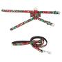 SYOOY Pet Christmas Harness Escape Proof Bow Knot Chest Strap Harness Soft Cloth Snow Pattern Collar Small and Medium-Sized Dog New Pet Pawty Supplies
