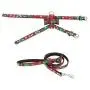 SYOOY Pet Christmas Harness Escape Proof Bow Knot Chest Strap Harness Soft Cloth Snow Pattern Collar Small and Medium-Sized Dog New Pet Pawty Supplies