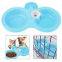 JingYi Hanging Pet Food,Pet Cat Dog Puppy Double Bowl Hanging Food Water Feeder for Crate Cage Small Water Bowel Food(Blue)