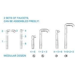 NPET Two Types Water Outlet Replacement Faucet Kit for WF020/WF020TP/WF050 Cat Water Fountain