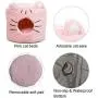 N/PP Cat Beds Cave for Indoor Cats 2 in 1 Foldable Pink/Grey Self Warming Kitten Pet Bed Washable N/PP Cat Beds Cave for Indoor Cats 2 in 1 Foldable Pink/Grey Self Warming Kitten Pet Bed Washable