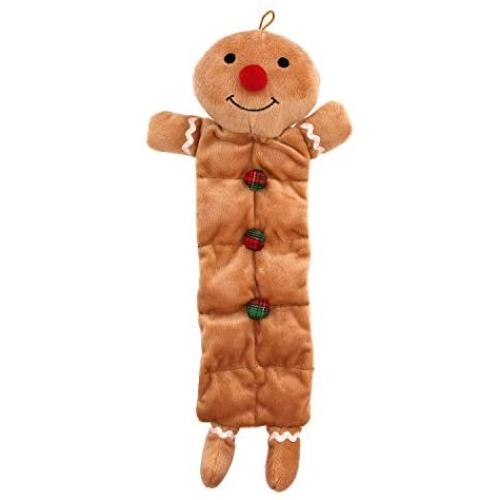 Grriggles Holiday Squeaktaculars Dog Toys Choice of Gingerbread Man Santa or Elf Character(Gingerbread Man)