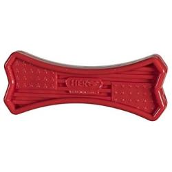 Hero USA, Made in USA Soft Rubber Dog Toy, Ideal for Fetching & Chewing, Indestructible Dog Toy (Bone, Small, Red)