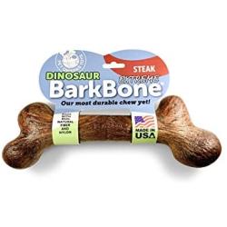 Pet Qwerks Extreme Dinosaur BarkBone Dog Chew Toy, Steak Flavor, XLarge