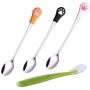 IVIA PET Food Can Spoon/ 4Pack/ Multiple Sizes Stainless Steel- Silicone Food Canned Scoop for Dogs and Cats