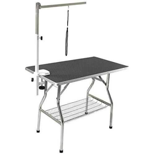 Flying Pig 32'' Small Size Heavy Duty Stainless Steel Frame Foldable Dog Pet Grooming Table (32'' x 21'')