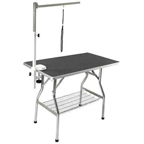 Flying Pig 32'' Small Size Heavy Duty Stainless Steel Frame Foldable Dog Pet Grooming Table (32'' x 21'') Flying Pig 32'' Small Size Heavy Duty Stainless Steel Frame Foldable Dog Pet Grooming Table (32'' x 21'')