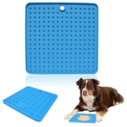 L LEIWEK Dog Lick Mat, Pet Slow Feeder Pad for Dogs Cats Distraction Calming Mat for Anxiety Relief Boredom Buster, Peanut Butter Lick Pad Perfect for Dog& Cat Food, Dog Treats, Yogurt（Large 7.3IN）