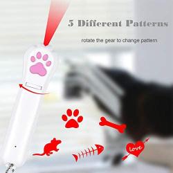 LECHONG Cat Projector Toy Interactive Cat Teaser Toys for Indoor Cats, 5 Patterns Dog Cat Chaser Toy with UV Black Light Rechargeable and Portable