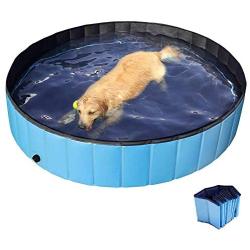 Pet Dog Swimming Pool Foldable Pet Swimming Pool Indoor & Outdoor Collapsible Bathtub for Dogs Cats & Kids (Large Size 120cm / 48inch)