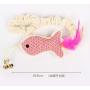 Gaosiduo 2 pcs Cat Plush Teaser Toys, Pet Kitten Floral Print Long Tail Fish Shaped Toy Interactive Chasing Scratching Playthings for Pets Novelty Gift