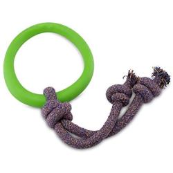 Beco Rubber Hoop on Rope Dog Toy
