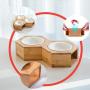 Selling Like HoTcAkEs Guitar- Shaped Cat Scratcher and House Decoration and Hexagonal Pet Feeders with Ceramic Bowls
