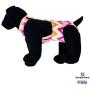 Barkertime Premium Waterproof Dog Diaper Overall - Made in USA - Orange and Yellow Chevron Minky Escape-Proof Premium Waterproof Dog Diaper Overall