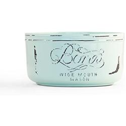 Pet Champion 32 oz Vintage Mason Jar Melamine Feeding Bowl, Teal, Medium