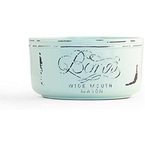 Pet Champion 32 oz Vintage Mason Jar Melamine Feeding Bowl, Teal, Medium