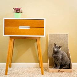 Pawmosa Cat Scratcher, Vertical Cardboard Cats Scratching Post, Lounge Bed as Furniture Protector and Home Décor Include Free Catnip (Honey)