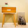 Pawmosa Cat Scratcher, Vertical Cardboard Cats Scratching Post, Lounge Bed as Furniture Protector and Home Décor Include Free Catnip (Honey)