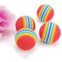 Adarl 10pcs Pet Cat Soft Sponge Rainbow Play Balls Interactive Cats Dogs Ball Toys Training Pet Supplies