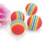 Adarl 10pcs Pet Cat Soft Sponge Rainbow Play Balls Interactive Cats Dogs Ball Toys Training Pet Supplies