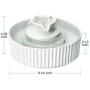 NautyPaws Cat Water Dispenser Ceramic, Cat Water Bowl Ceramic, 2.1L, Drinking Fountains Bowl for Cats and Dogs with Replacement Filters and Foam
