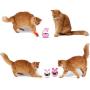 PORTOWN 4 Pcs Cat Food Ball Dispenser, Small Cat Food Balls Slow Feeder Mice Shaped Tumbler Cat Food Toy Cat Treat Toy Feeder Toy for Interactive IQ Treat Training(Pink,White)