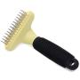 Fur-Tastic Double Row Undercoat Rake For Dogs, Long-Haired Dog Rake, Undercoat Rake For Dogs & Cats With Heavy Coat, Pet Brush To Reduce Shedding, Professional Quality Pet Grooming Brush