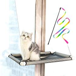 Tocypho Space Saving Cat Window Perch Pet Resting Cat Window Hammock Bed Kitty Window Sunny Seat with Upgraded 4 Big Suction Cups Holds Up to 40lbs