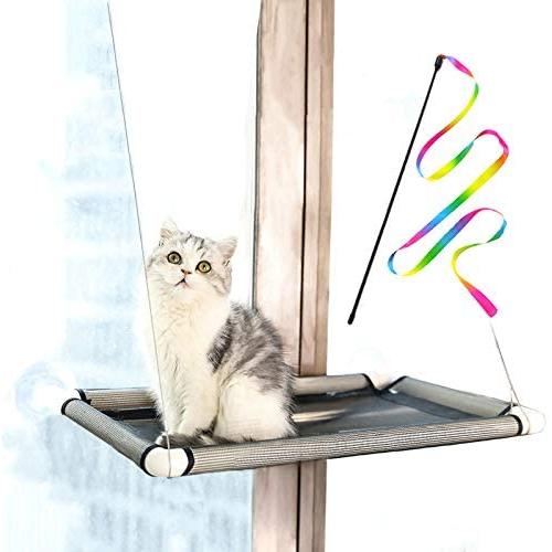 Tocypho Space Saving Cat Window Perch Pet Resting Cat Window Hammock Bed Kitty Window Sunny Seat with Upgraded 4 Big Suction Cups Holds Up to 40lbs