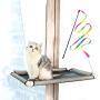 Tocypho Space Saving Cat Window Perch Pet Resting Cat Window Hammock Bed Kitty Window Sunny Seat with Upgraded 4 Big Suction Cups Holds Up to 40lbs