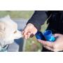 TreatPod Leash Treat Holder and Poop Bag Dispenser - 2 in 1 Dog Waste Bag Dispenser and Treat Container Pouch, Includes 15 Eco Friendly Extra Strength Bags (Navy)