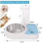 SIOMK Double Dog Cat Bowls, 2 in 1 Premium Pets Water and Food Bowl Set, Automatic Water Dispenser, Detachable Stainless Steel Bowl, Automatic Cat Feeder, Pet Food Water Bowls for Cats and Small Dog
