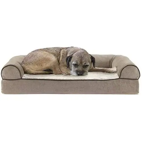Furhaven Pet Dog Bed - Cooling Gel Memory Foam Faux Fleece and Chenille Soft Woven Traditional Sofa-Style Living Room Couch Pet Bed with Removable Cover for Dogs and Cats Furhaven Pet Dog Bed - Cooling Gel Memory Foam Faux Fleece and Chenille Soft Woven Traditional Sofa-Style Living Room Couch Pet Bed with Removable Cover for Dogs and Cats