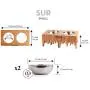 WOOD & TAIL Designer Elevated Dog and Cat Handmade Solid Wood Feeder, Premium Raised Food and Water Stand with 2 Stainless Steel Bowls.Perfect for Small and Medium Pets,Sur WOOD & TAIL Designer Elevated Dog and Cat Handmade Solid Wood Feeder, Premium Raised Food and Water Stand with 2 Stainless Steel Bowls.Perfect for Small and Medium Pets,Sur