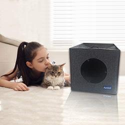 PetLike Cat House Collapsible Cat Cave with Removable Cushion Stackable Cat Cube Cat Tent Bed for Indoor Cats/Cat Condo