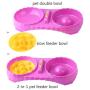 Double Bowls Feeding Station - Slow Feeder Dog Bowl - 2 in 1 Food Water Feeder - Anti Choke Interactive Bloat Stop Cat Bowl - Non Slip Feeding Bowls Anti-Static & Anti-Dust Eating Drinking Pet Bowls