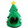 PAWISE Christmas Tree Cat Cave Bed, Kitten Cozy Tent House for Indoor Cats