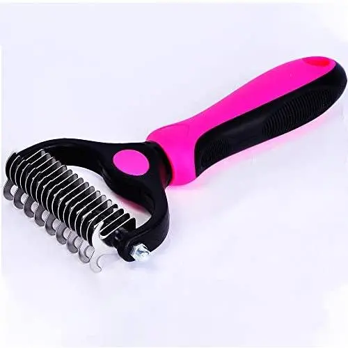 Petpopo Pet Grooming Tool,with Inwardly Curved Sharp Blades,Double Side Undercoat Rake Comb for Dog and Cat,Easily Remove Floating Hair, mats and Knots,Suitable for Long-Haired Pet Petpopo Pet Grooming Tool,with Inwardly Curved Sharp Blades,Double Side Undercoat Rake Comb for Dog and Cat,Easily Remove Floating Hair, mats and Knots,Suitable for Long-Haired Pet