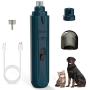 Qhou Dog Nail Grinder Clippers, Electric Pet Nail Trimmer with 3 Speed Motor, LED Light, 20h Working Time Rechargeable Nail File, Powerful Painless Paw Grooming for Large Medium Small Dogs & Cats