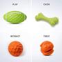 mypappydog Dog Chew Toys | Squeaky Ball Dog Toys | Treat Dispensing Dog Toys | Rubber Chew Toys for Dogs | Dog Treat Ball | Dog Toy Football | Rubber Dog Bone | Squeaky Dog Chew Toys | Orange/Green