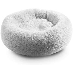 Hollypet Self-Warming Donut Pet Bed Luxury Cozy Nest Sleeping Bed Round Faux Fur Bed for Cats and Small Medium Dogs
