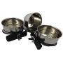 Clamp Style Stainless Steel 5 oz Hanging pet Bowl / Cup / Dish for Food and Water (3 Pack)