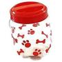 Greenbrier Pet Food Treats Plastic Storage Jars, Paws and Bones, Dogs and Cats, 4-jar Set
