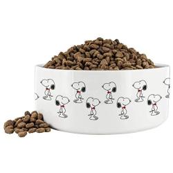 Awesome eMERCHency Snoopy Pattern White Dog Bowl 7'' x 3'' Ceramic Pet Dog Snoopy Dish